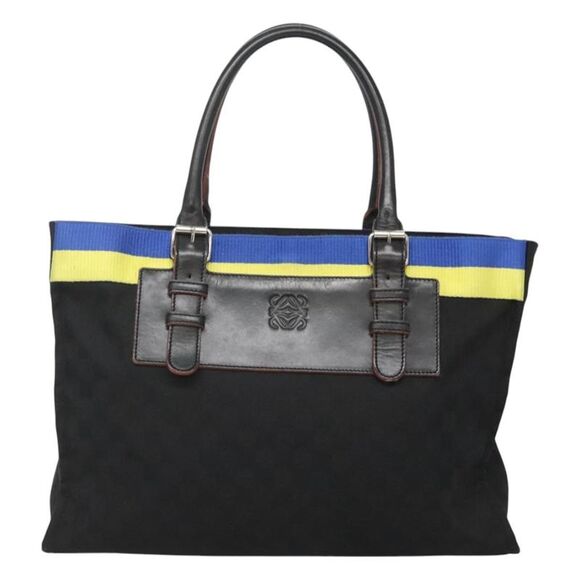 Loewe Handbags - Loewe Anagram Black Canvas Tote Bag (Pre-Owned)